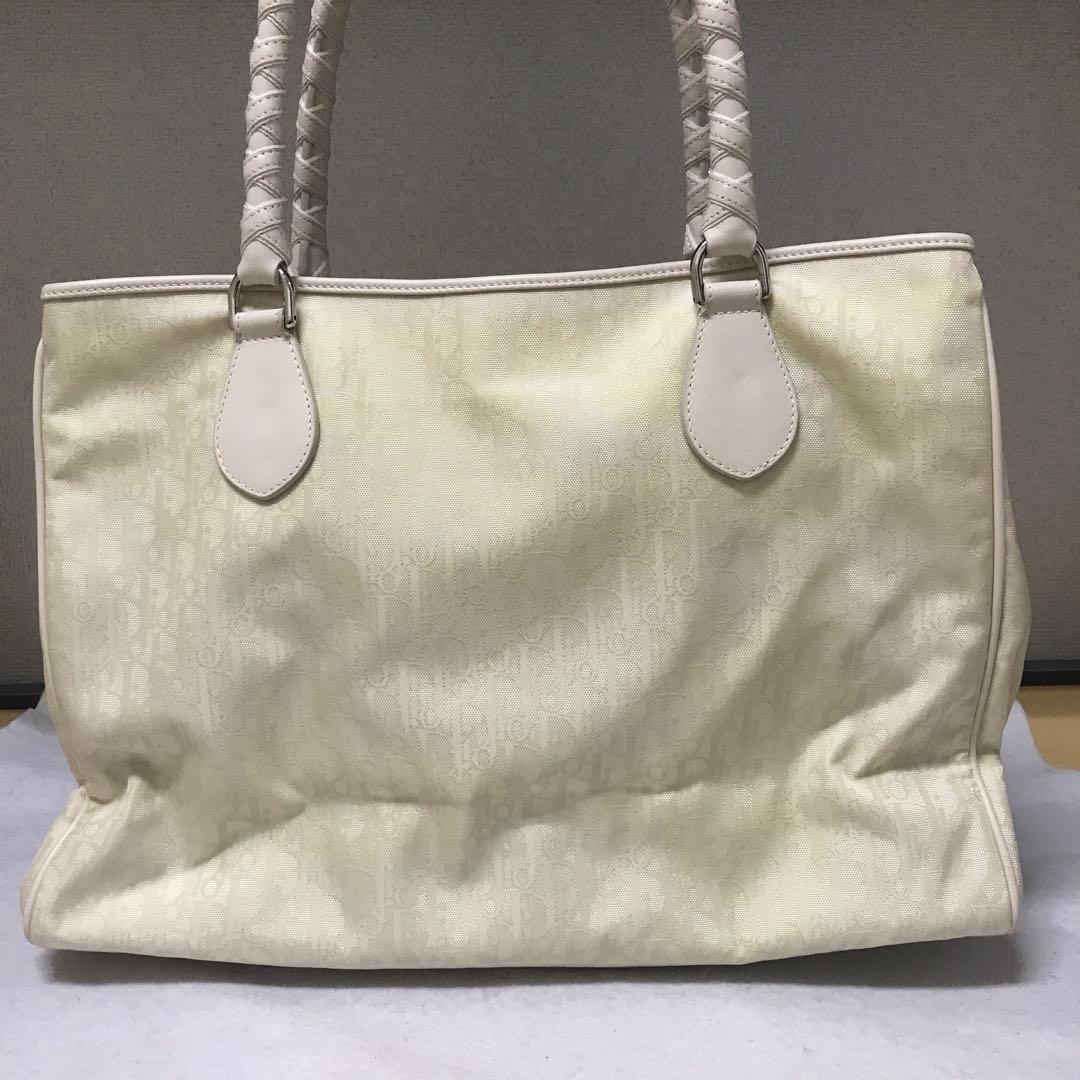 【レア・希少品】Christian Dior ホワイト トロッター柄ハンドバッグ