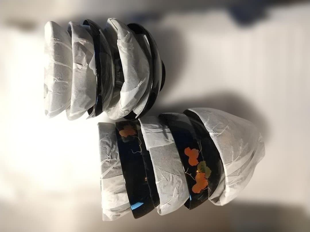 ◆蓋付き汁椀　お吸い物椀　雑煮椀　会津塗　5客　未使用品