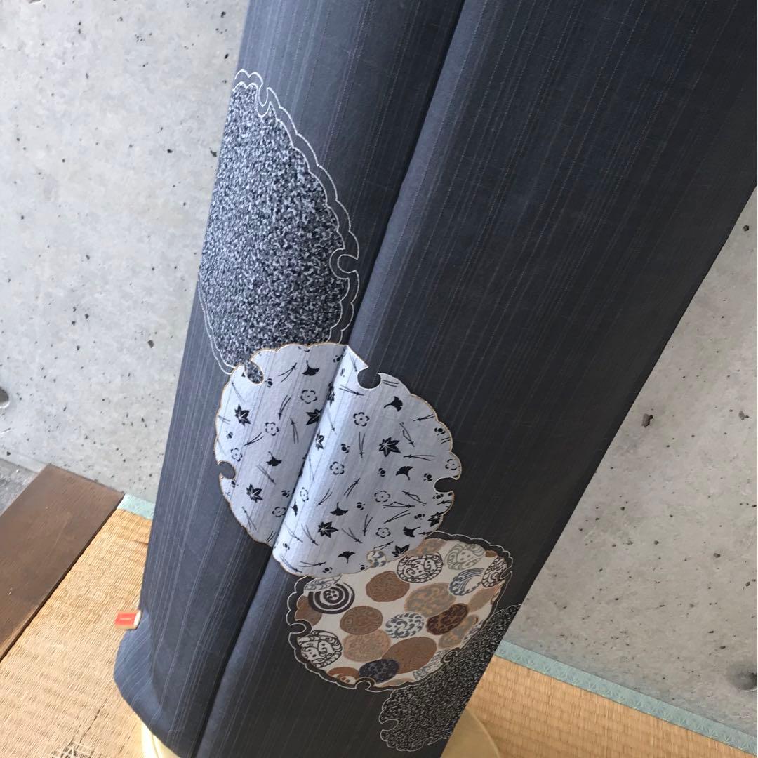 さが美【つづら屋平助】正絹　上質なた紬の訪問着　雪輪に松梅銀杏紅葉など　ガード