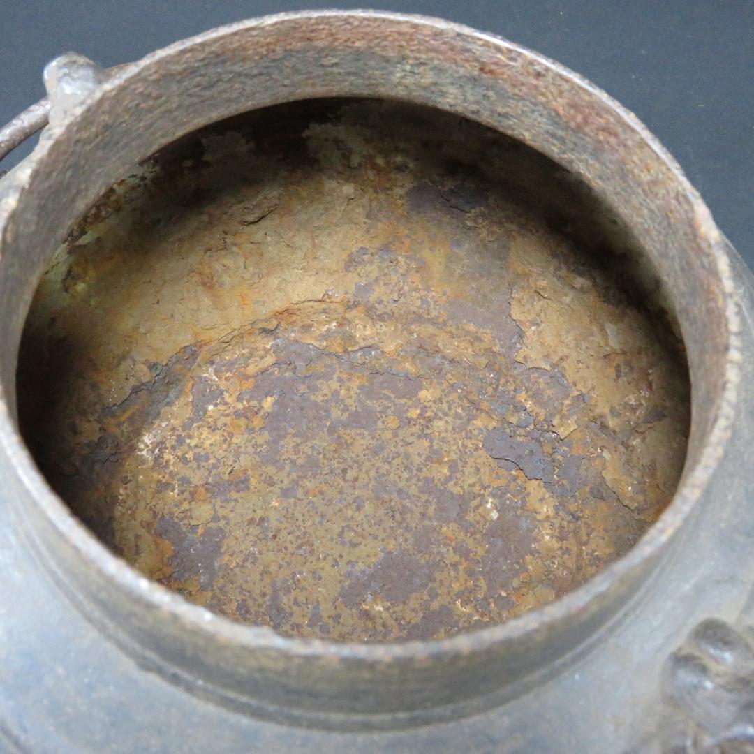 茶釜 錆 茶道具 茶器 お稽古 茶の湯 木箱 天明釜 木箱 共箱