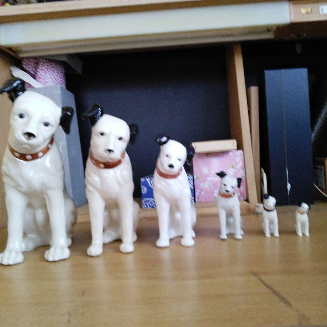 超貴重　ビクターニッパー君陶器製犬の置物セット 6匹