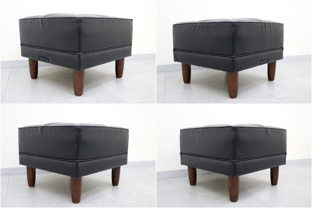 カリモク60 ロクマル オットマン スタンダード ブラック 椅子 スツール