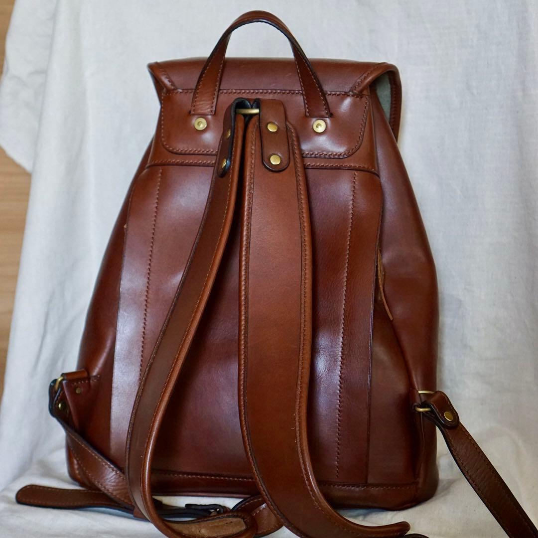 ハンドメイド　手縫い　レザーリュック　イタリアンレザー