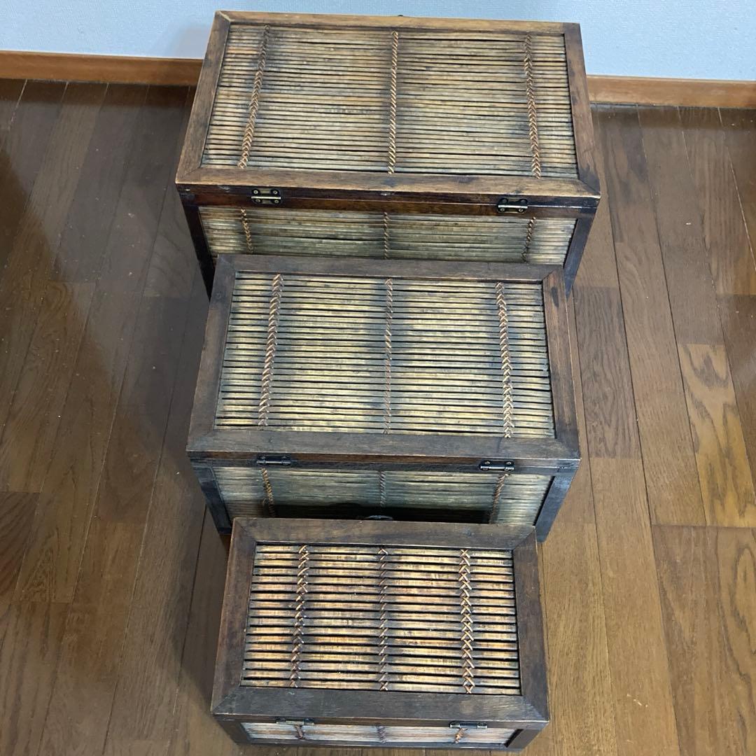 竹カゴ　竹細工　アンティーク