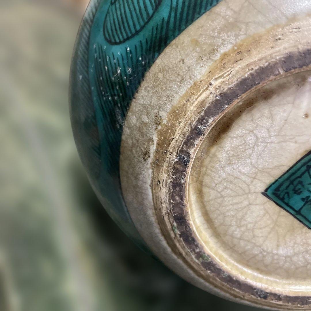 九谷焼陶器 人物画　古い九谷　在名あり　骨董　中国人物画　日本古美術品