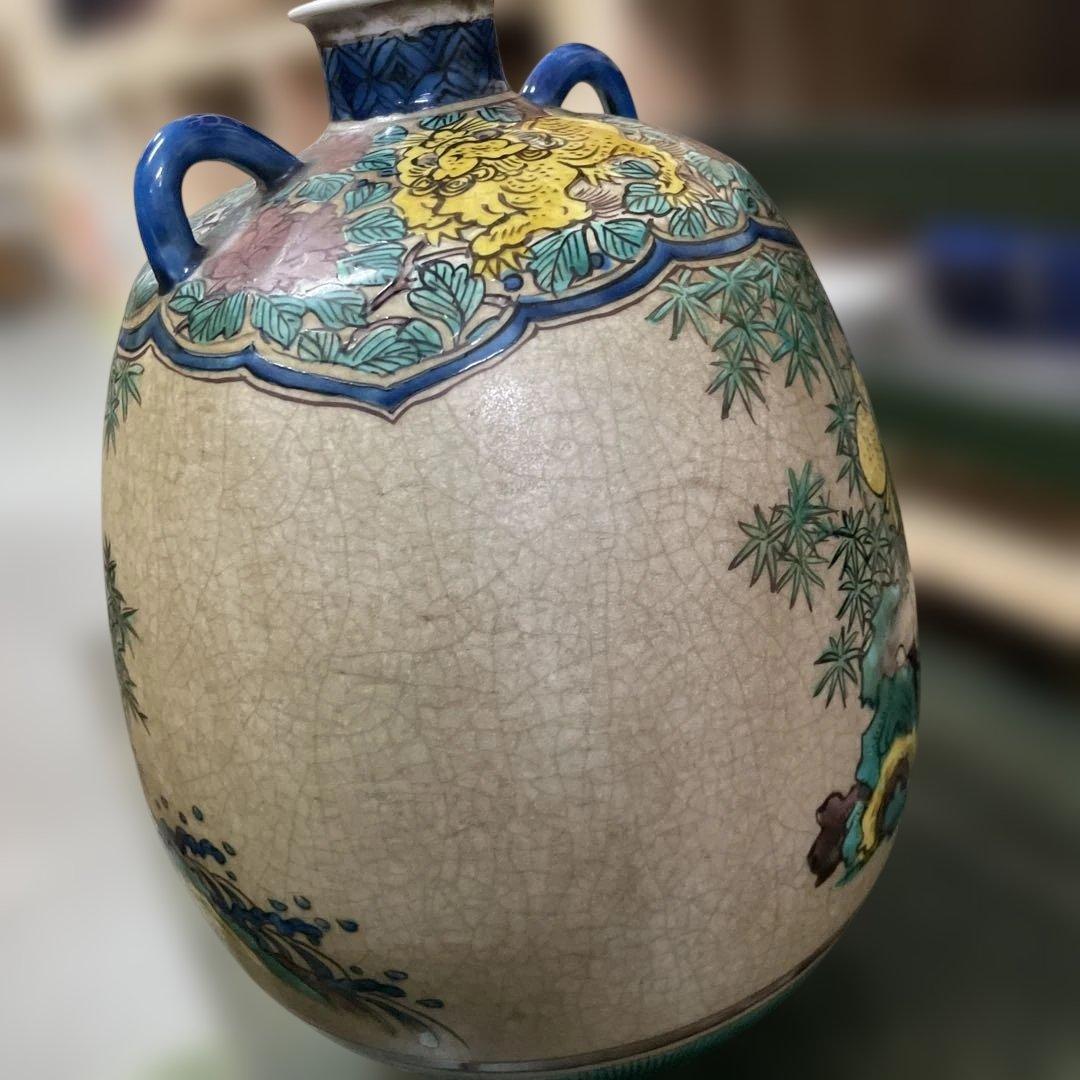 九谷焼陶器 人物画　古い九谷　在名あり　骨董　中国人物画　日本古美術品