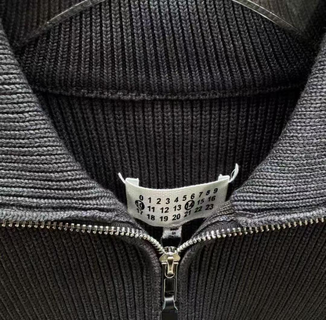 Maison Margiela リブ編みジップアップセーター