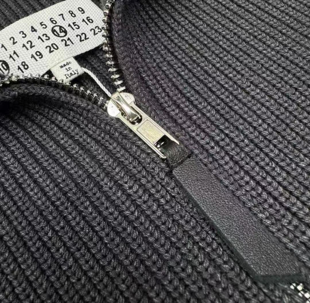 Maison Margiela リブ編みジップアップセーター
