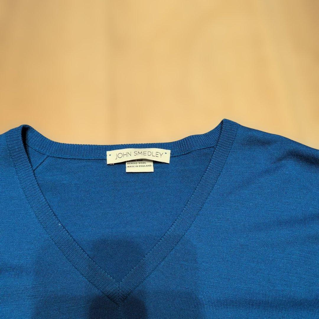 ジョンスメドレー メリノウール Vネックニットセーター 美品