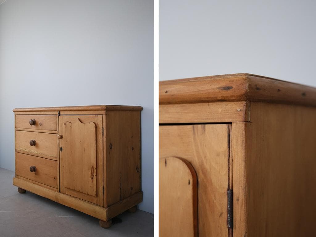 英国アンティーク木製サイドボード/カウンターキャビネット/飾り棚(81-144)