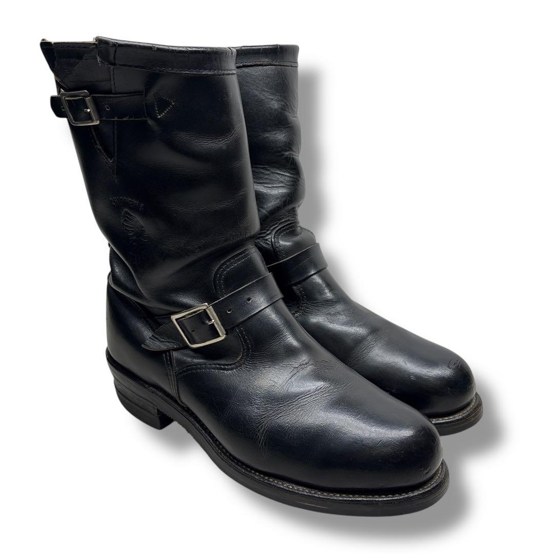 90's■Chippewa【27.0】エンジニアブーツ ブラック 黒 廃盤モデル