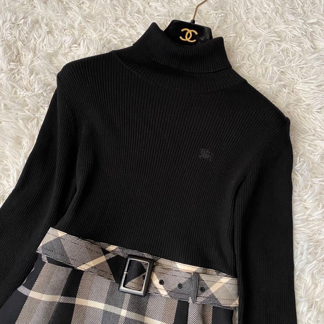 ノリコ バーバリーブルーレーベル ドッキングワンピース ニット