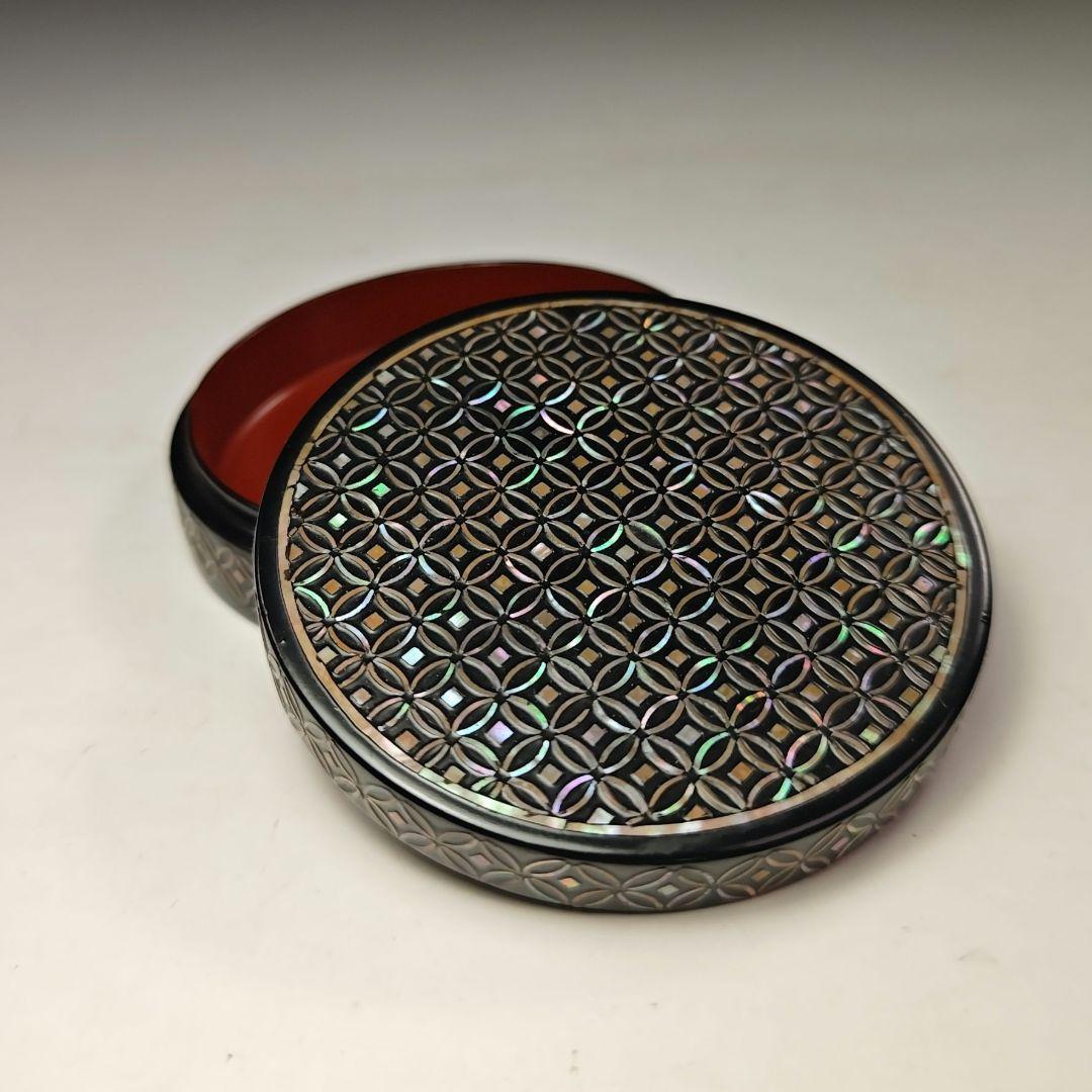 イ729 香合『細川司光作』『七宝蒔絵　丸香合　共箱』漆塗　茶道具