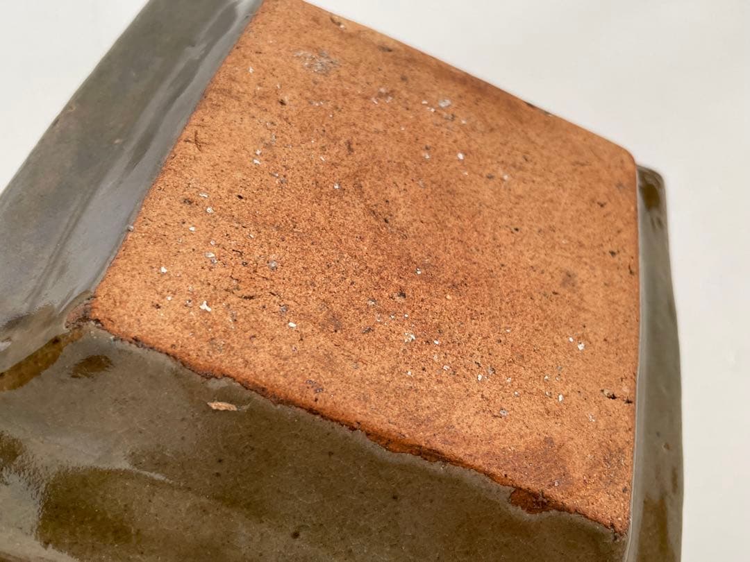 人間国宝　陶芸家　濱田庄司　浜田庄司　赤絵皿　識箱　菓子皿　四方皿