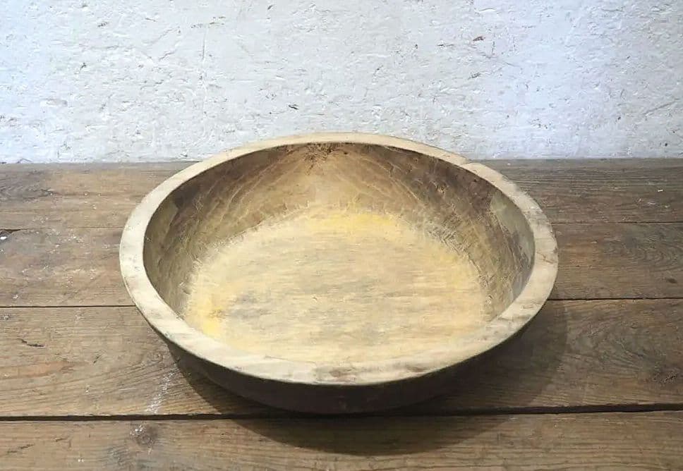 1348 W47cm レトロなこね鉢　捏ね鉢　蕎麦打ち　うどん　古道具　木皿