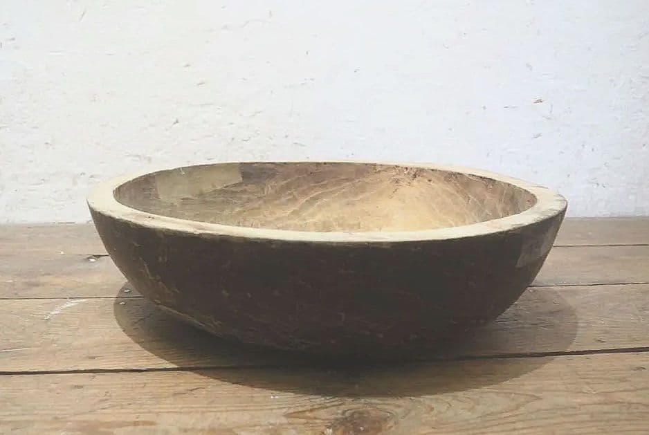 1348 W47cm レトロなこね鉢　捏ね鉢　蕎麦打ち　うどん　古道具　木皿