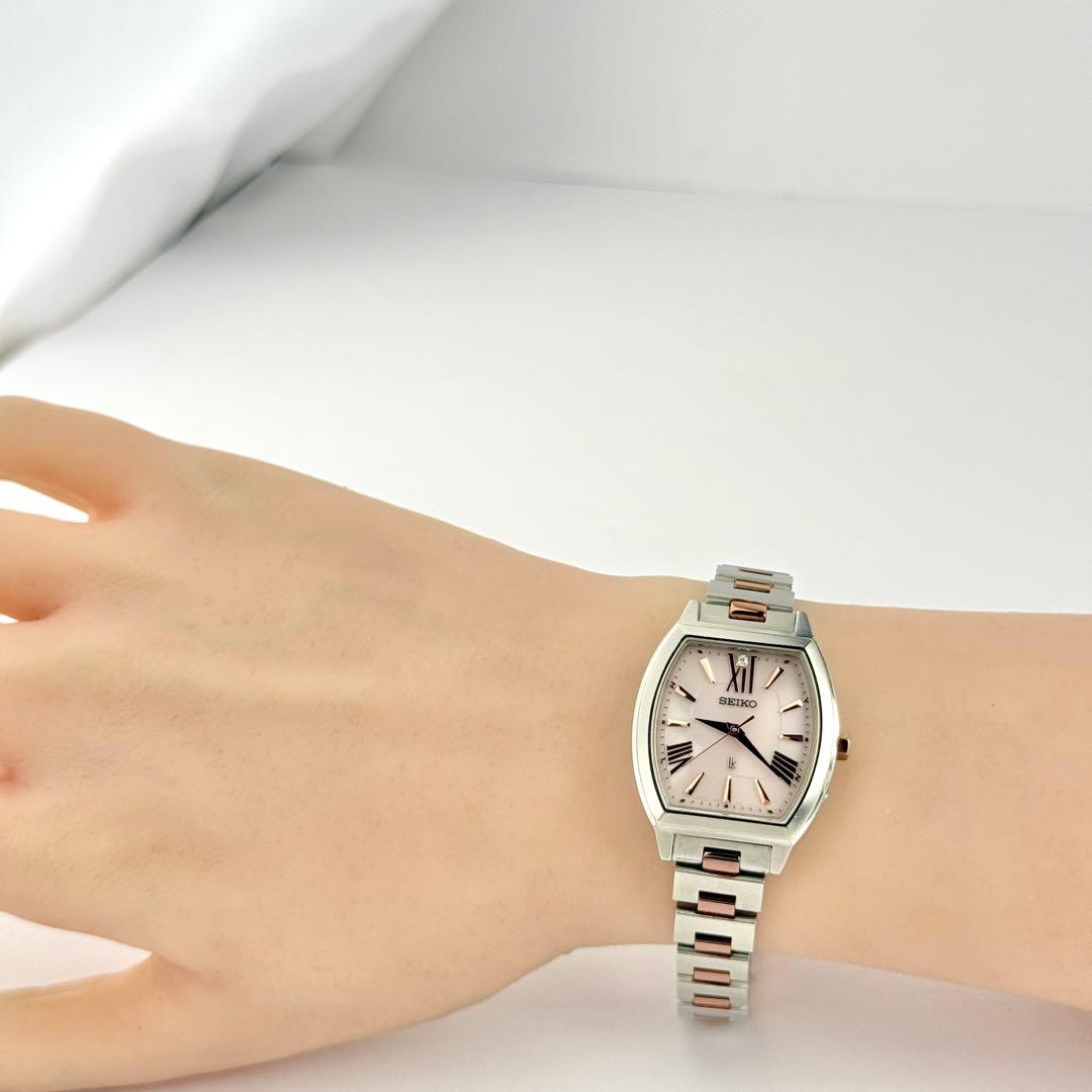 セイコー ルキア トノー 1Pダイヤ 電波ソーラー レディース 腕時計 112