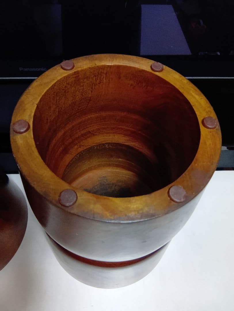 希少　桜屋工業　チーク　無垢材　くり貫き　スツール　男女　２脚