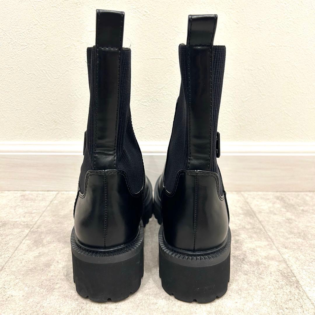 CHARLES&KEITHニットソックス リッジッドソールチェルシーブーツ 36