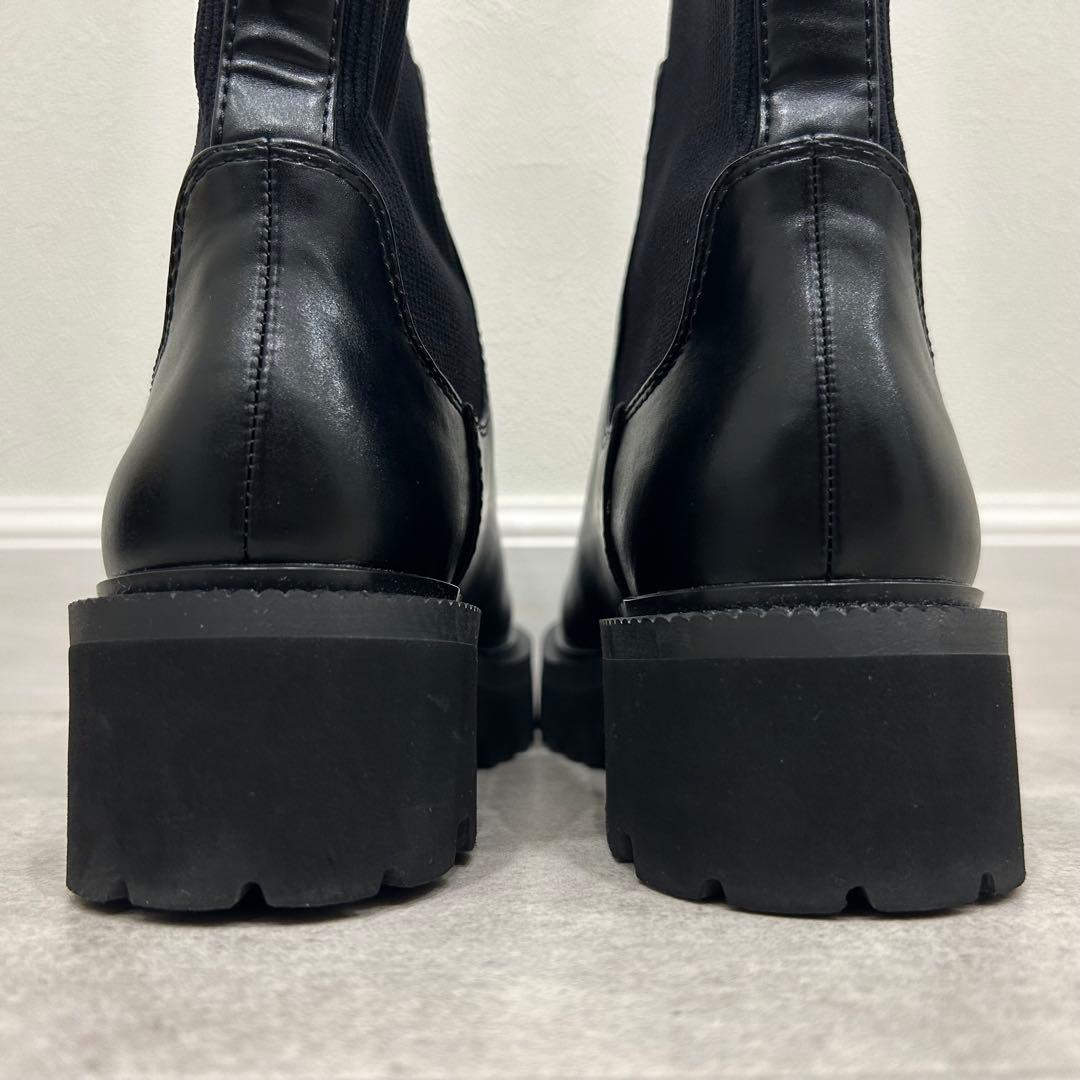 CHARLES&KEITHニットソックス リッジッドソールチェルシーブーツ 36