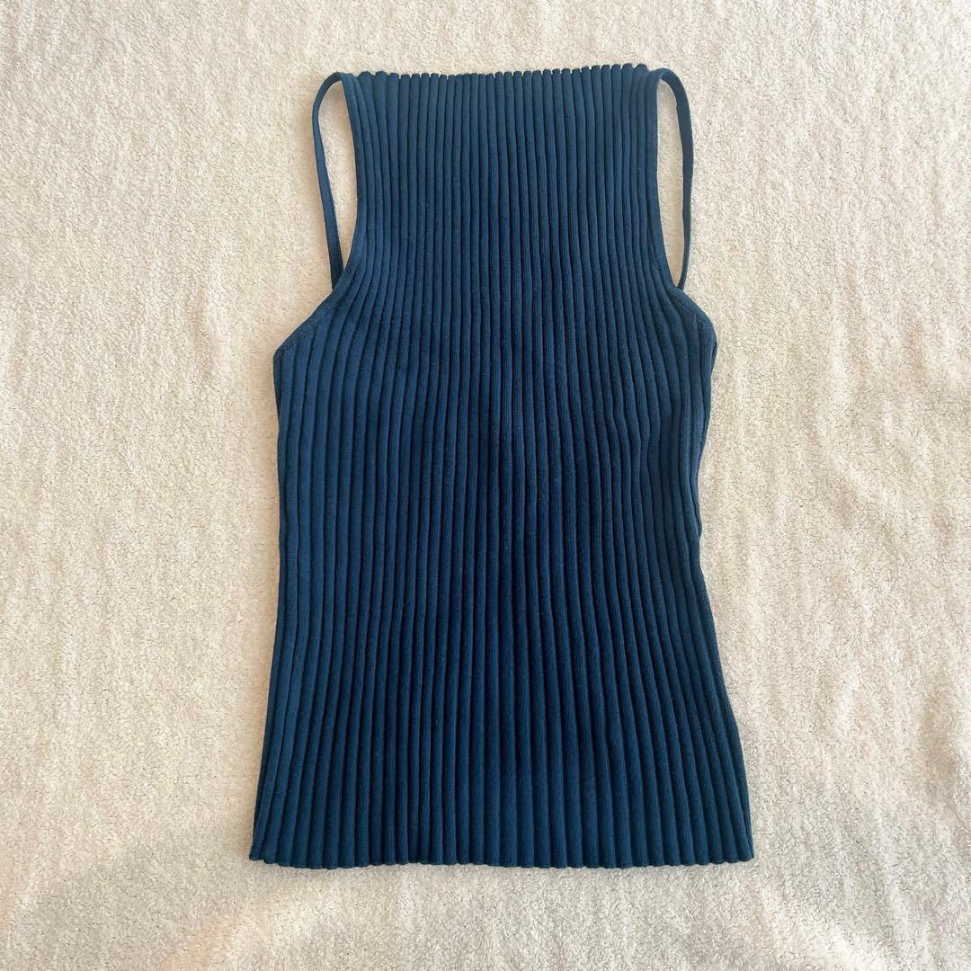 トップス THE SHISHIKUI knit cami | blue grey