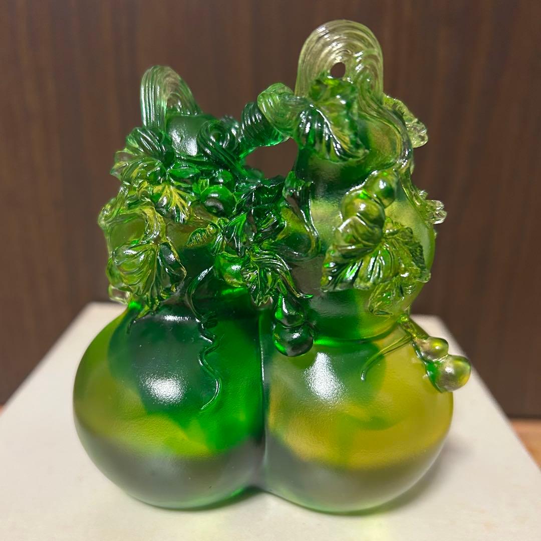 TITTOT 琉園 クリスタル ガラス ひょうたん 花 草 工芸品 美術品 作品