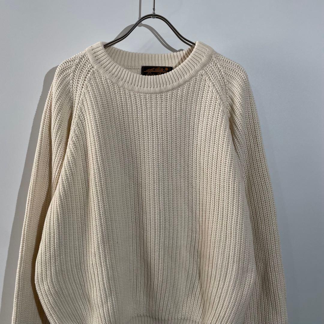 80s eddie bauer コットンニット　黒タグ　XL