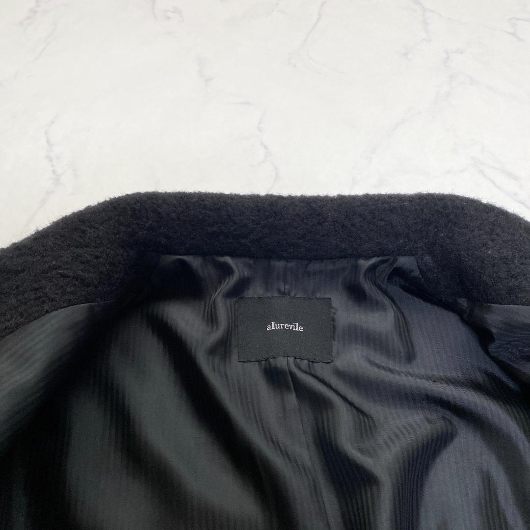 allureville 22AW モヘア混 ショートコート 切替 2 黒