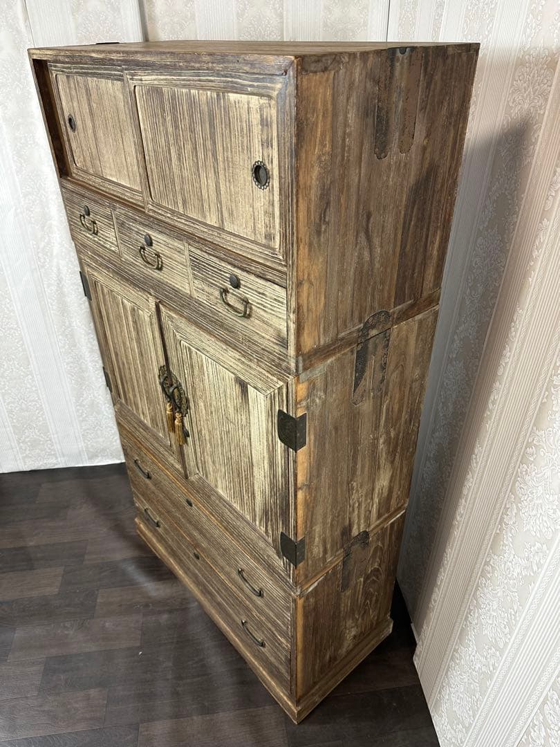 本物アンティーク　桐タンス　焼桐箪笥