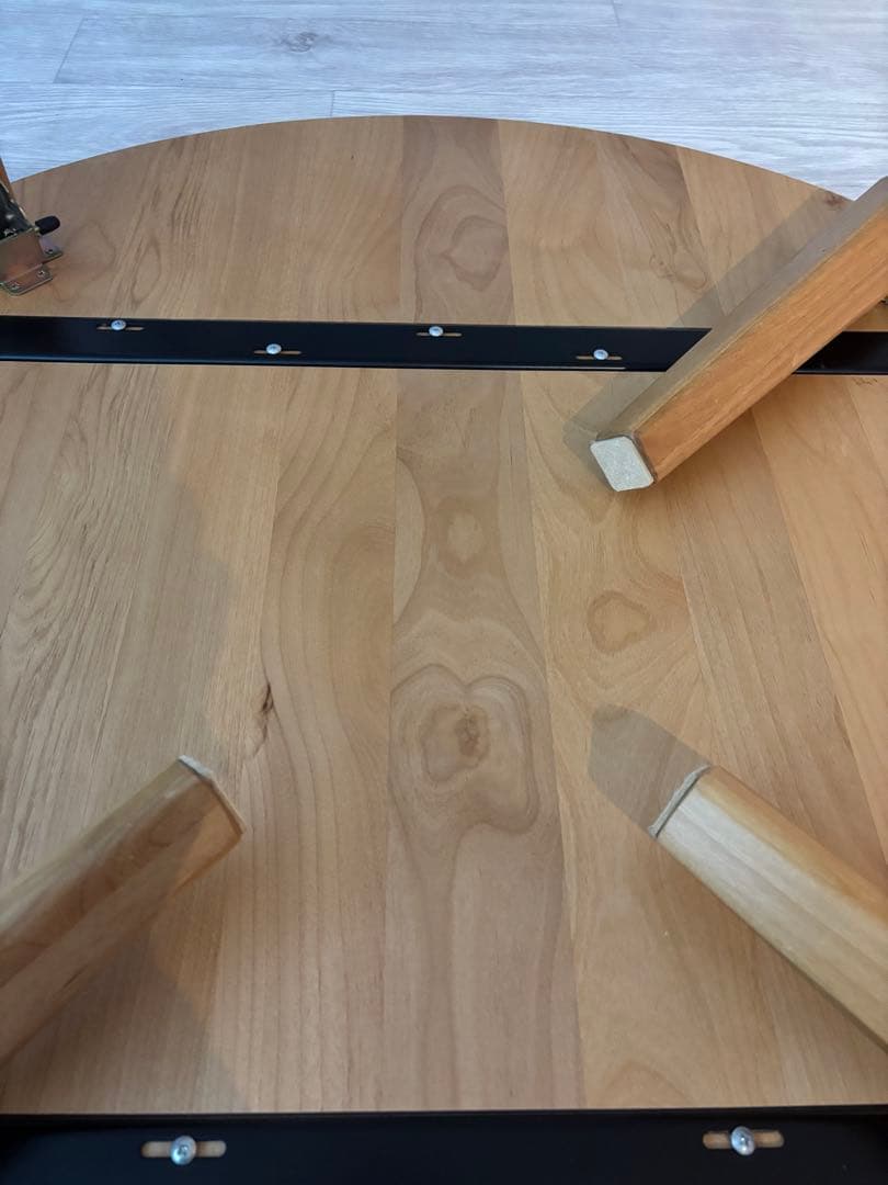 も*た様 【天然木】北欧風ラウンドローテーブル➕クッション5個