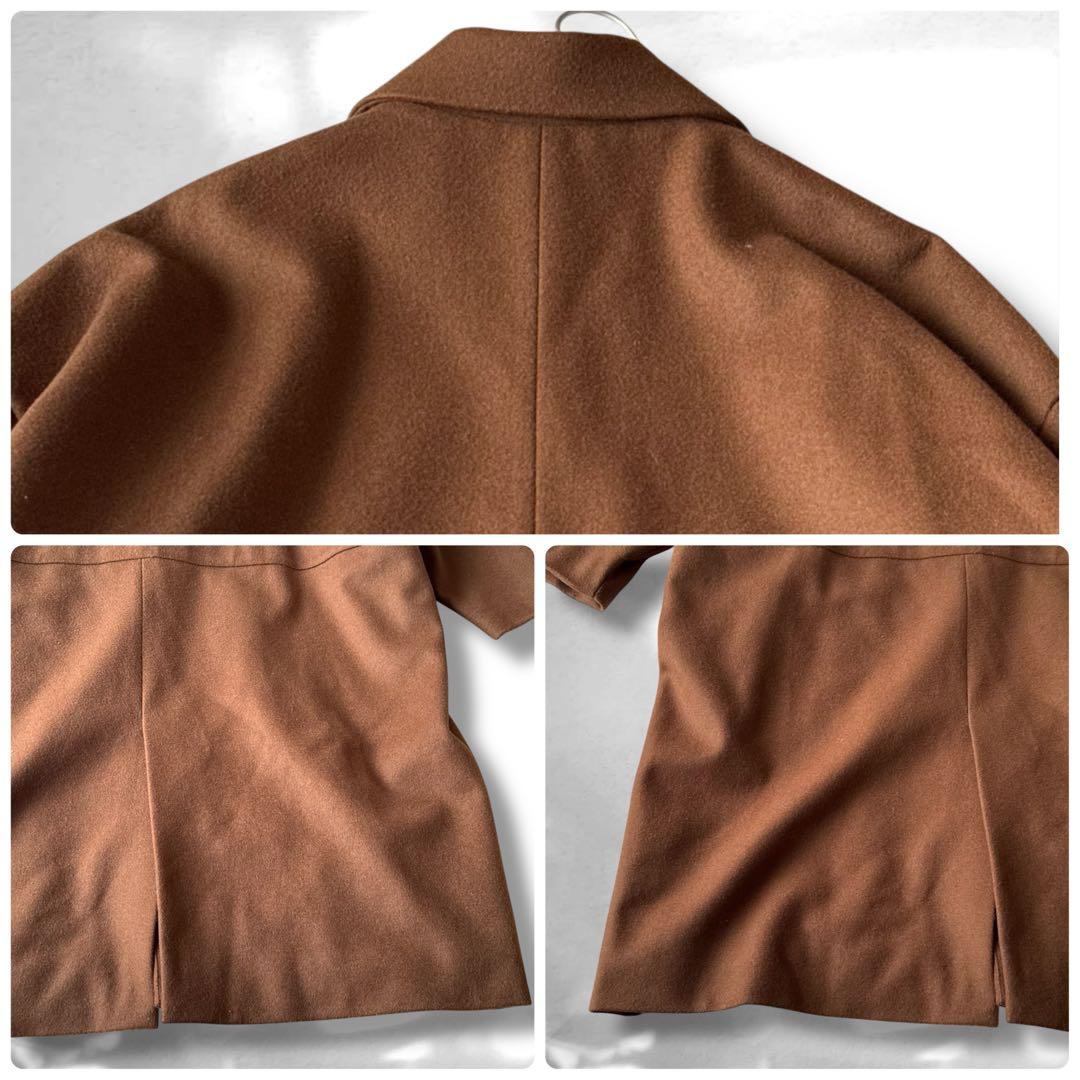 【未使用級】オローネ 6つボタンのバルーンコート　ウール　日本製　ブラウン