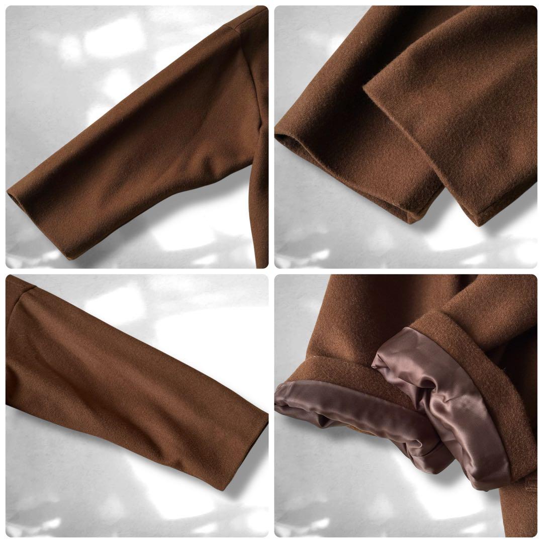 【未使用級】オローネ 6つボタンのバルーンコート　ウール　日本製　ブラウン