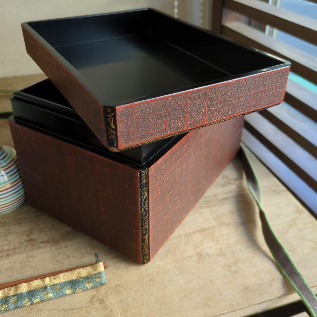 茶箱　布摺漆　唐草蒔絵　 茶箱お茶道具　共箱　セット　美品　木箱入　木製　漆器