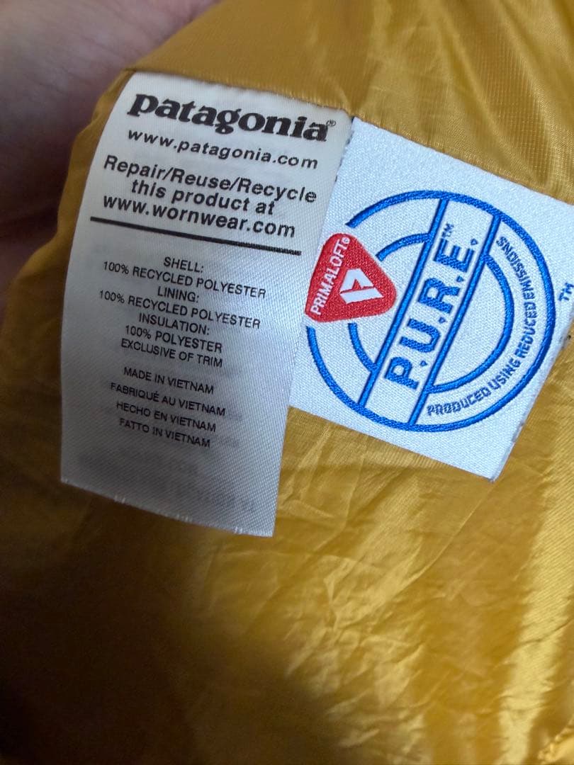 patagonia パタゴニア　ナノパフジャケット　イエロー ダウンジャケット