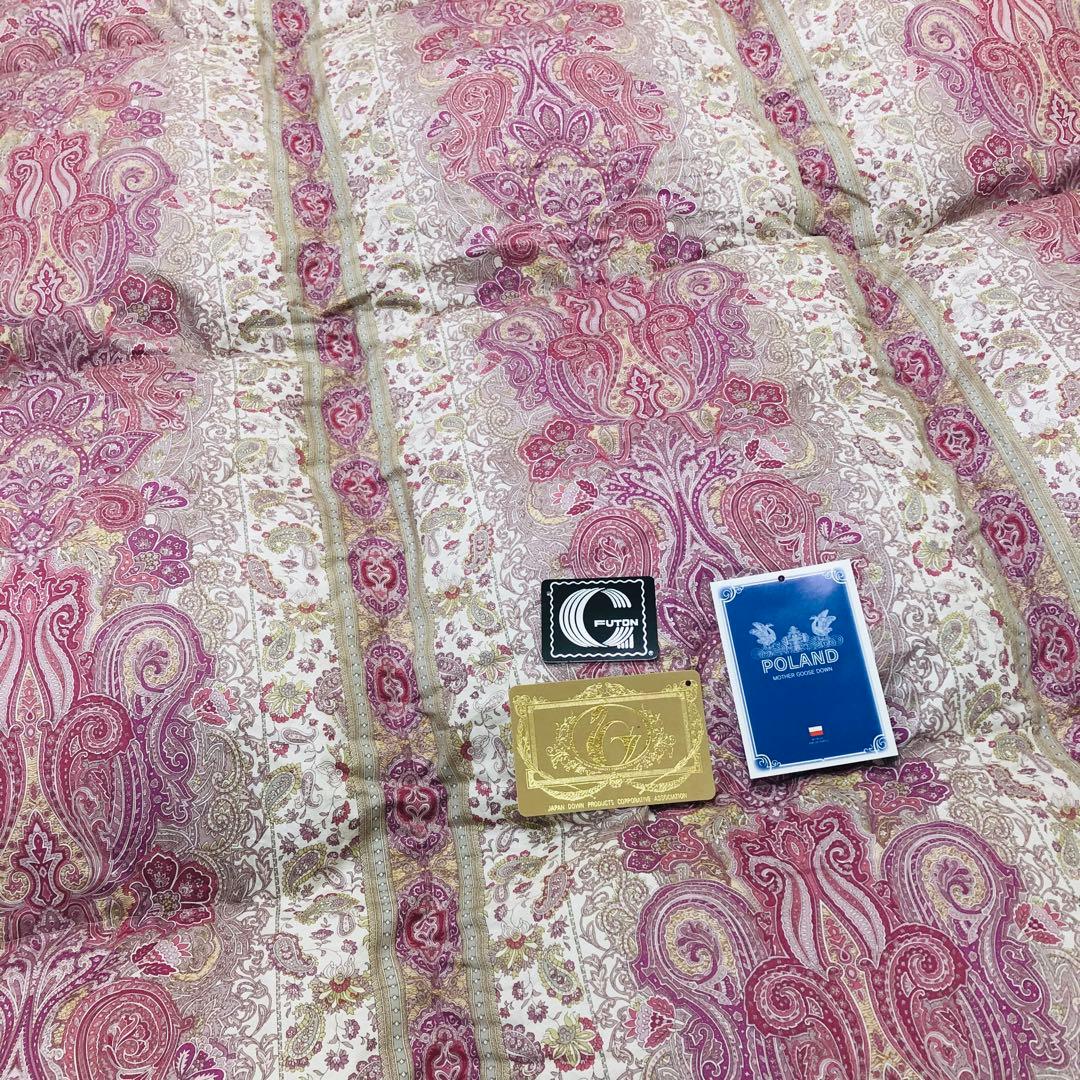 羽毛布団 シングル ポーランド産ホワイトマザーグース 日本製 sk6492ピンク