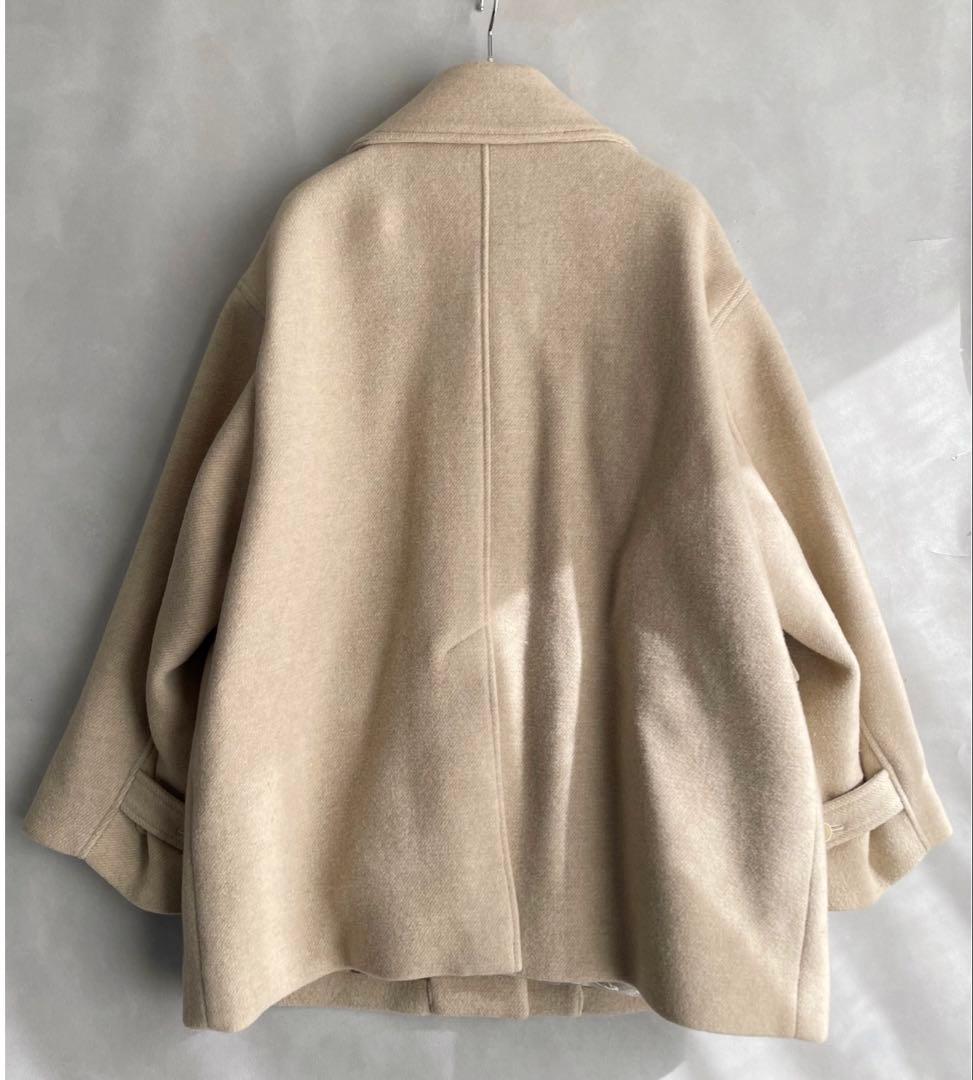 パブリックトウキョウ　SUPER140 ウールオーバーコート　ミドル丈　ベージュ