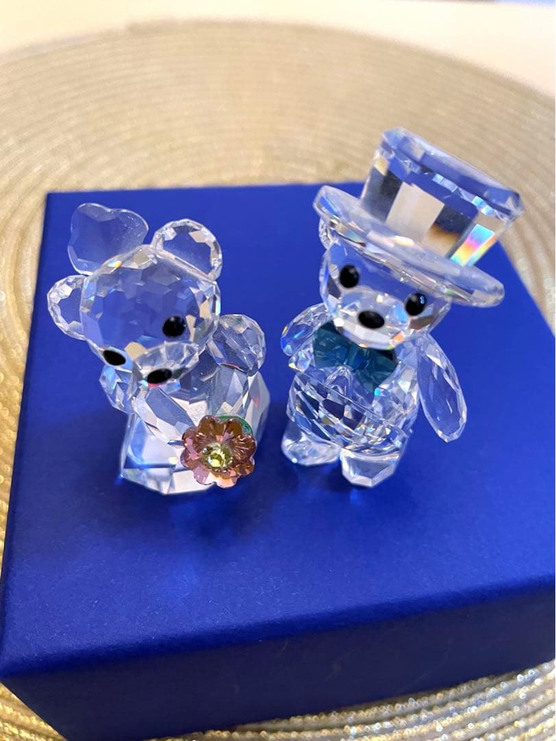 希少！スワロフスキー置物　クリスベア　あなたと私　ウェディング