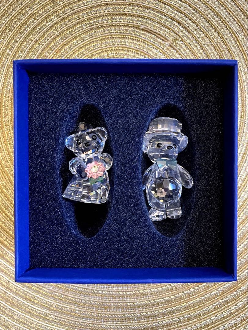 希少！スワロフスキー置物　クリスベア　あなたと私　ウェディング