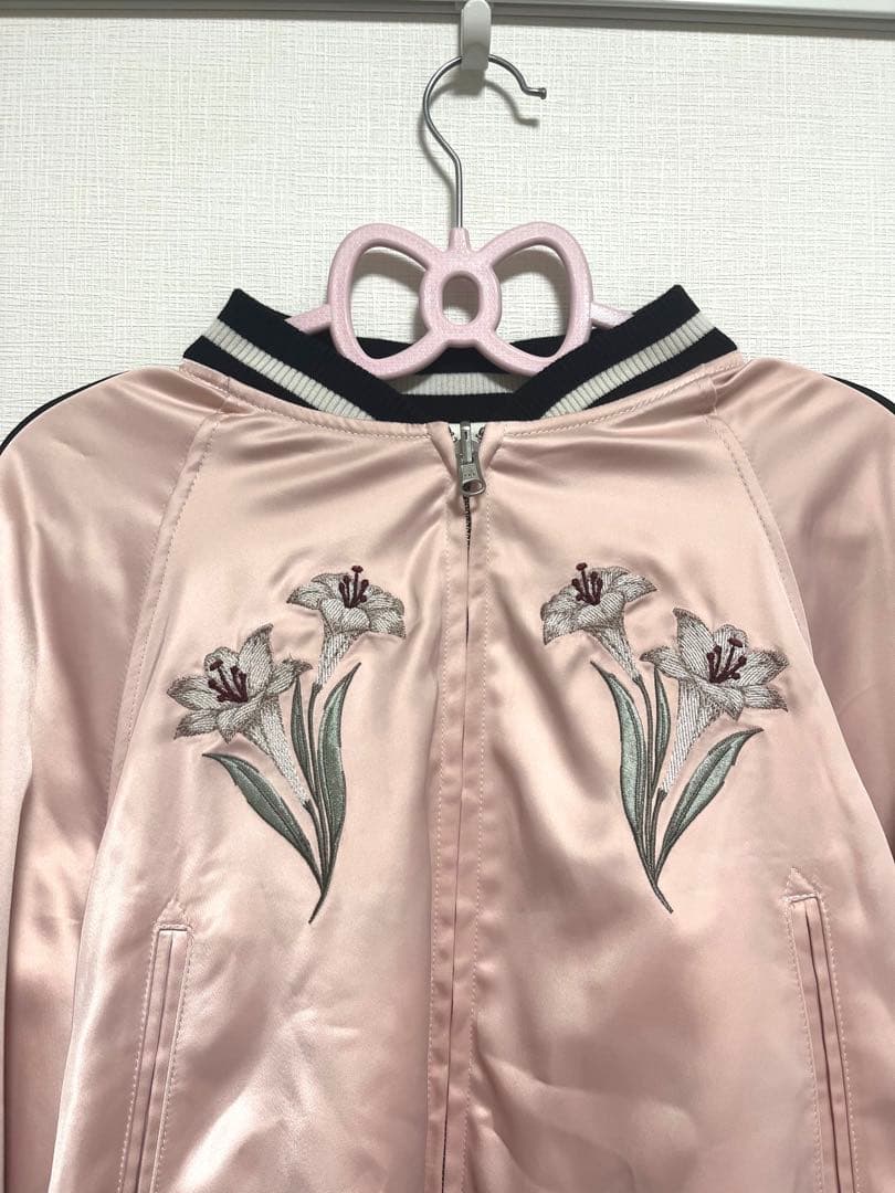 LILY BROWN×KEITA エンブロイダリーリバーシブルスカジャン　ピンク