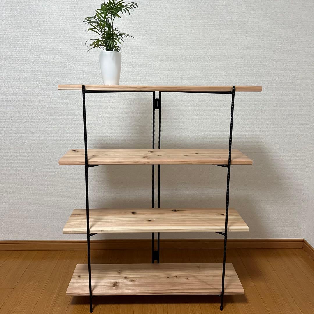 折り畳みラック　アイアンシェルフ　アイアンラック　4段　什器　飾り棚　観葉植物棚