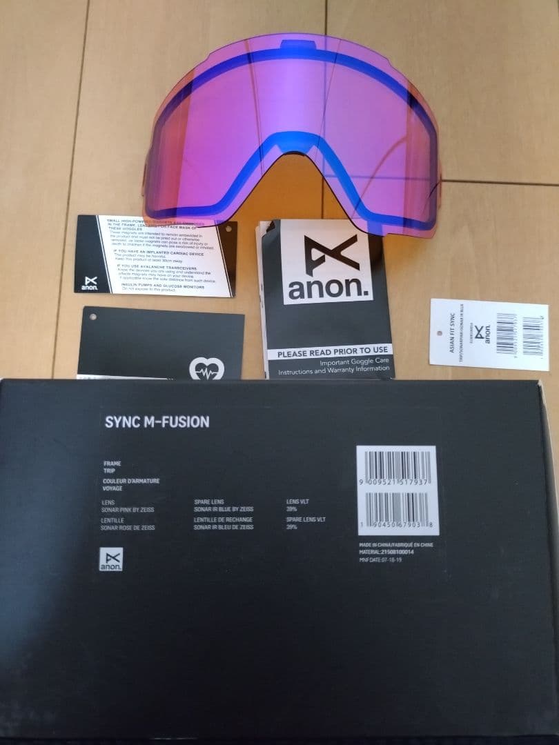 anon SYNC M-FUSION ゴーグル 19-20 スペアレンズ付き