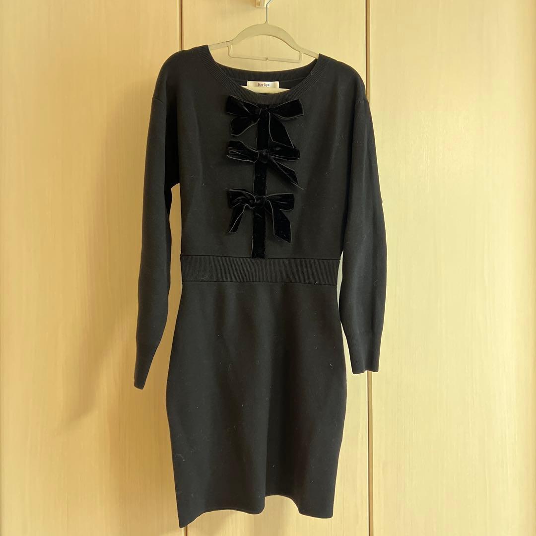 ワンピース herlipto Simone Knit Mini Dress