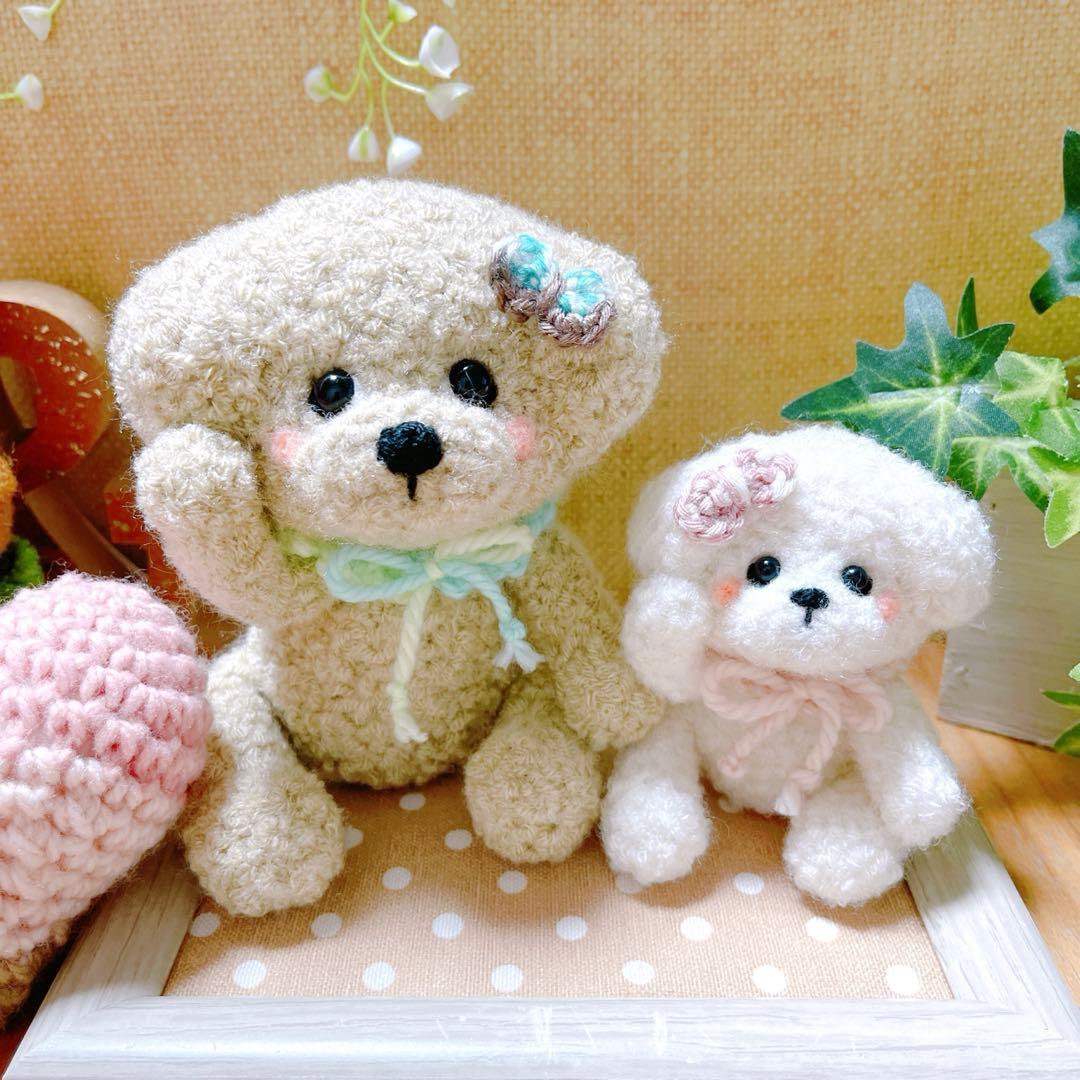 あみぐるみ　ちょこんとお座り甘えんぼぷーちゃんのストラップ♡他１点