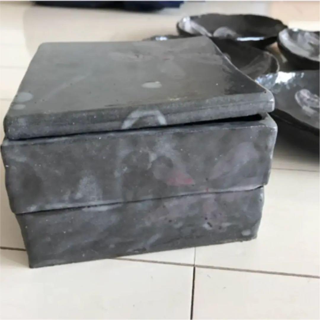 重箱とお皿 桜模様 手作り陶器、お箸置き セット