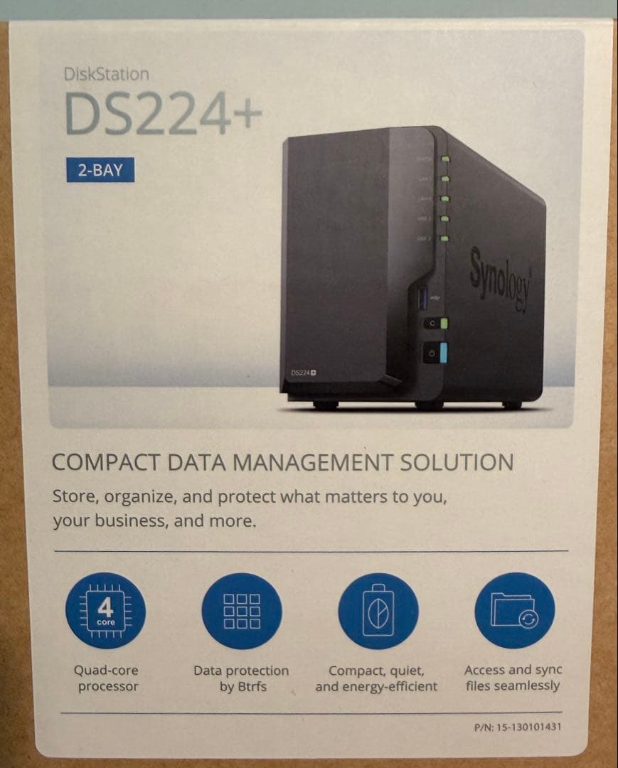 Synology NASキット 2ベイ DS224+/G ガイドブック付