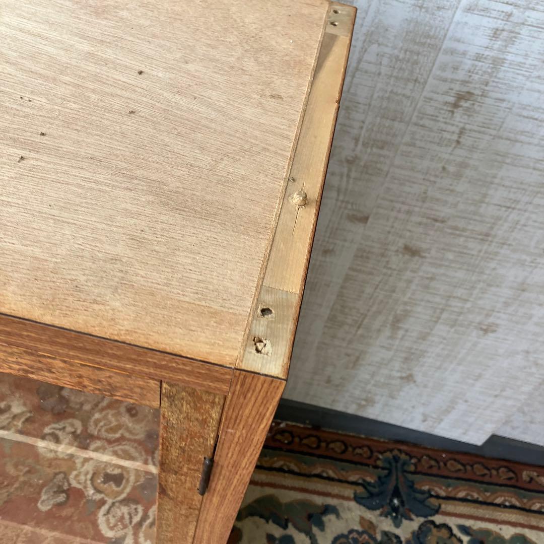 ① 昭和レトロ 古家具 ガラス戸 木製キャビネット 食器棚 飾り棚 サイドボード