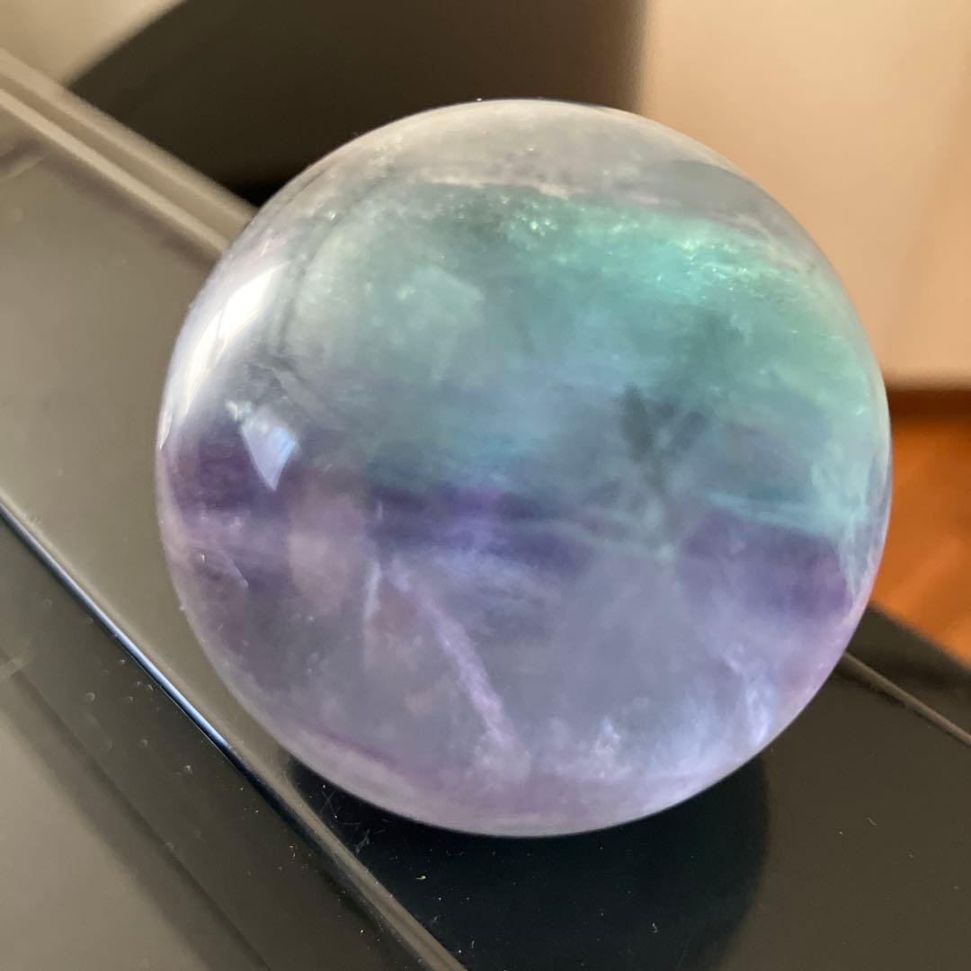 Dさま専用美！レインボー入り　トリプルカラーフローライト　スフィア　E11