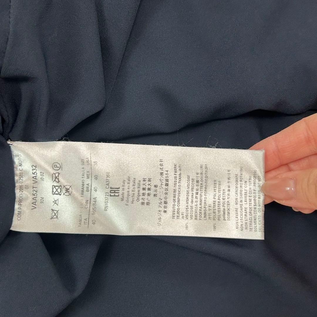 K939 美品 M ジョルジオアルマーニ プリーツ ひざ丈ワンピース レディース