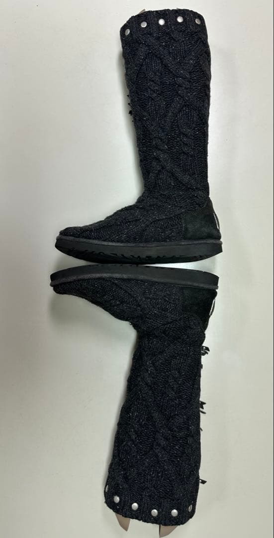 UGG & JIMMY CHOO コラボニットブーツ ブラック　24.0cm