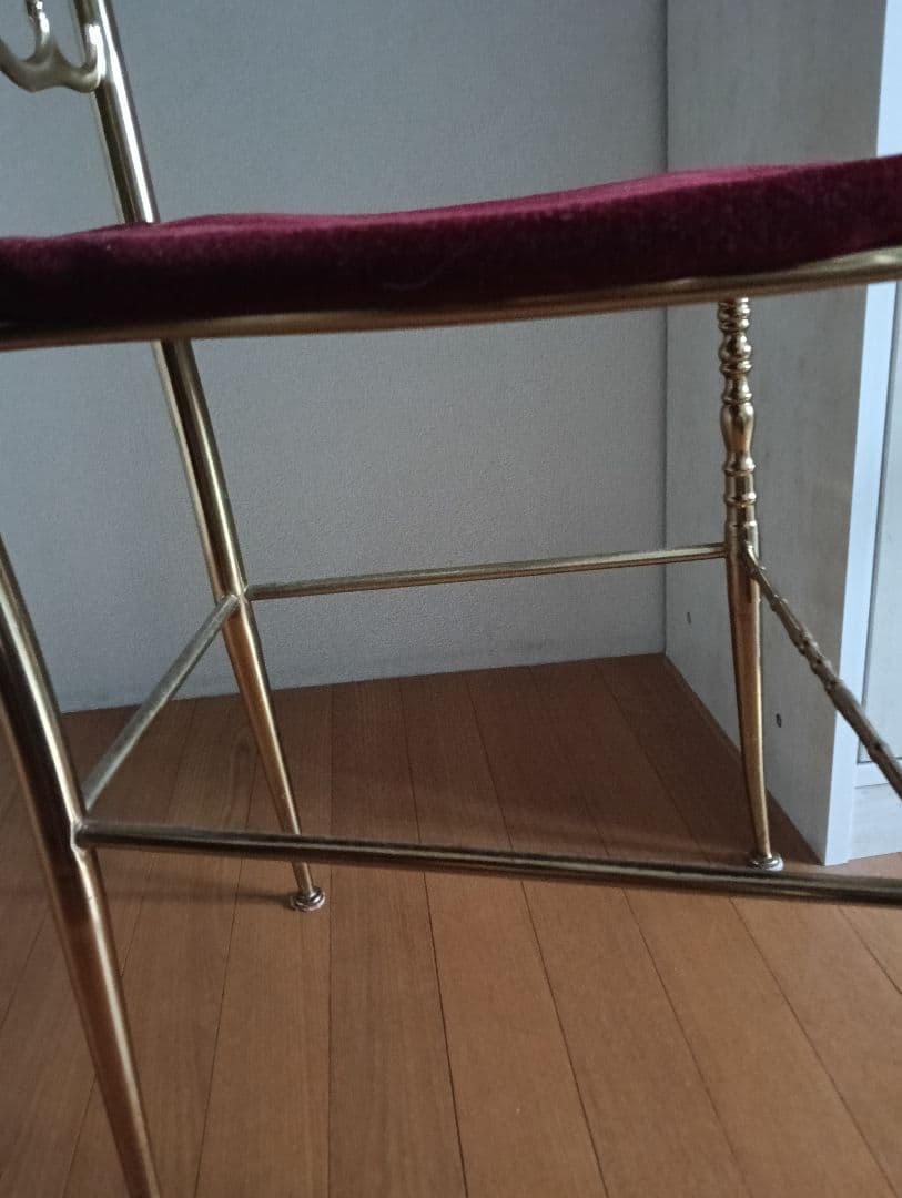 アンティーク　クラシックチェア 赤ベルベット×ゴールド